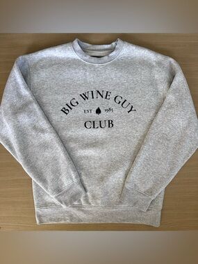 Brunette The Label Gray Big Wine Guy Crewneck Sweatshirt XS/S